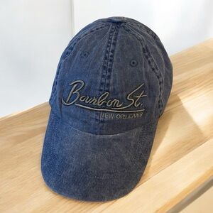 Bourbon St. New Orleans Baseball Cap Denim Wash Big Easy Louisiana Hat